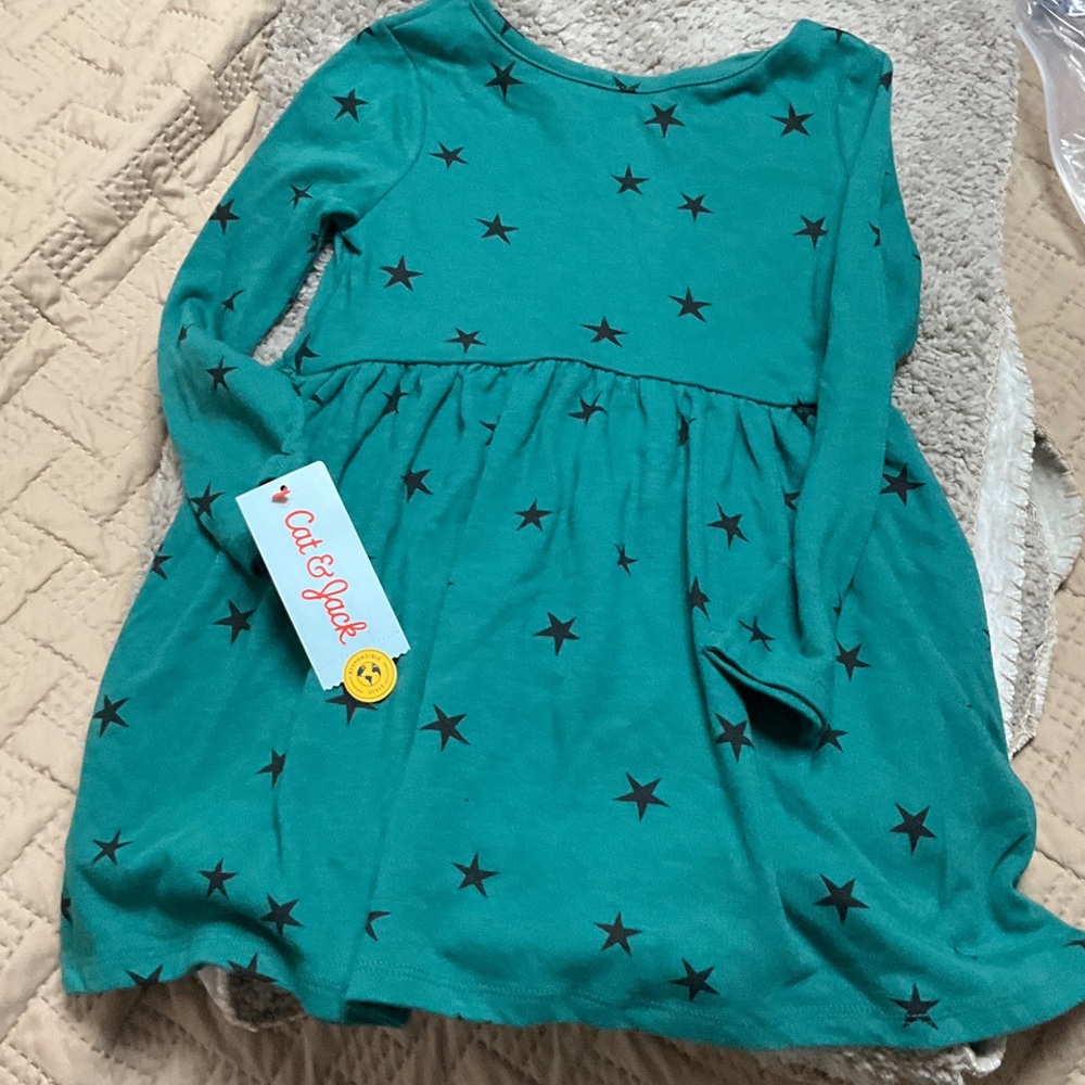 Cat & Jack Teal Dress with Star Pattern
